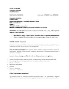 3ª Medio organización y metodos de trabajo de oficina guía 10 Colegio